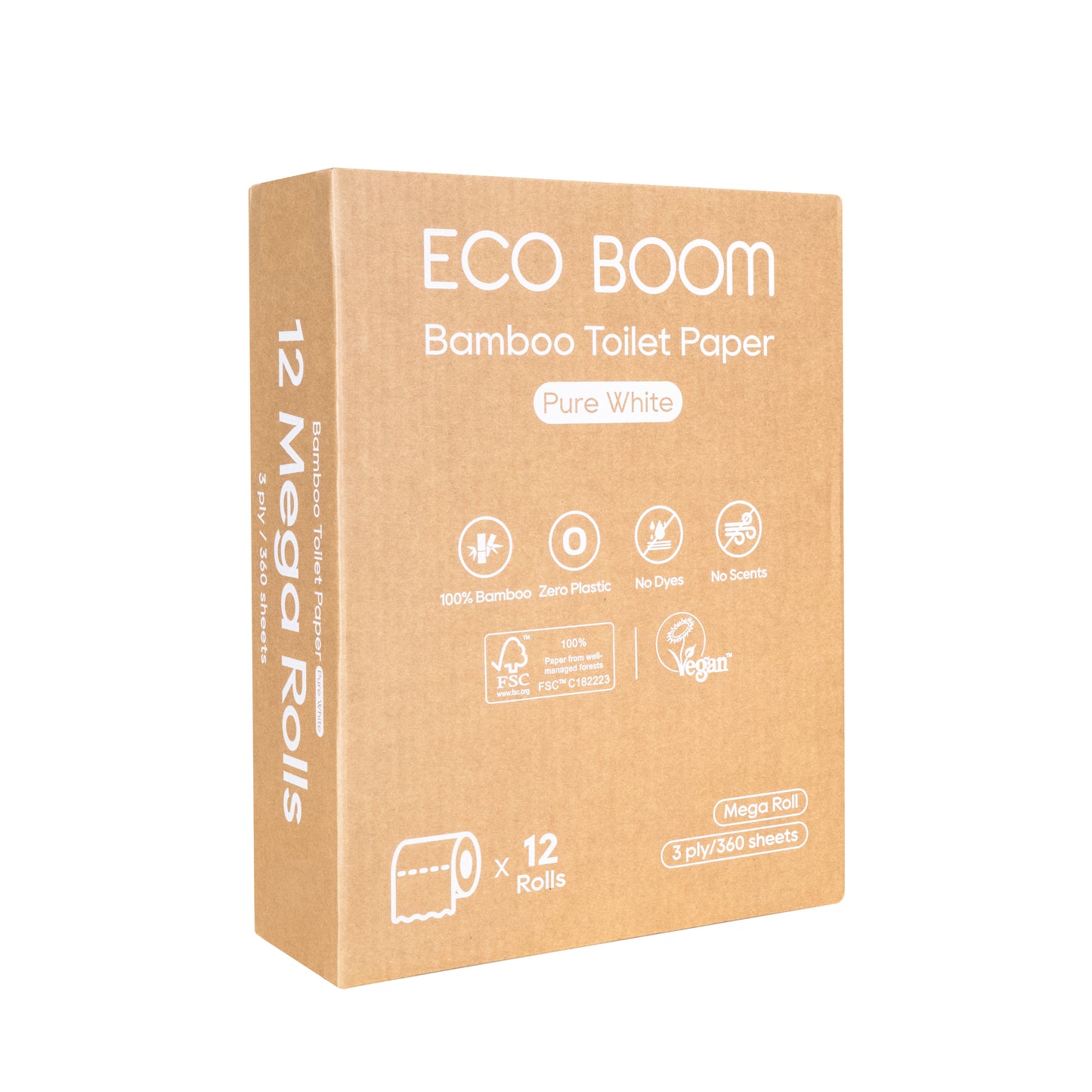 Pure White Bamboo Toilet Paper