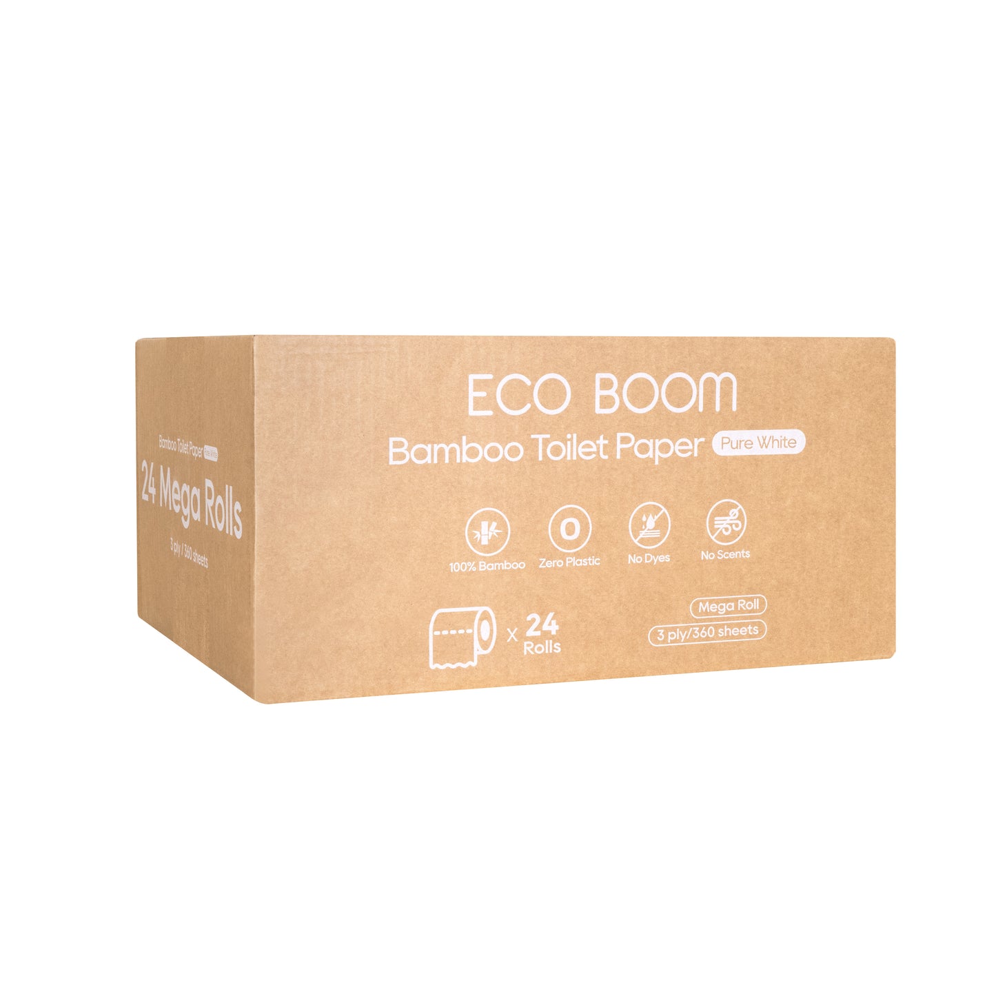 Pure White Bamboo Toilet Paper