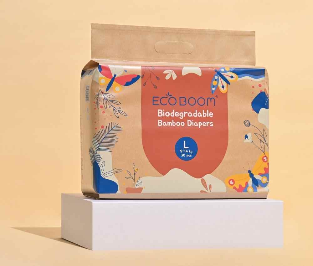 Joy Bamboo Baby Nappies Large (9-14Kg) - 120 Pcs (Save 15%)
