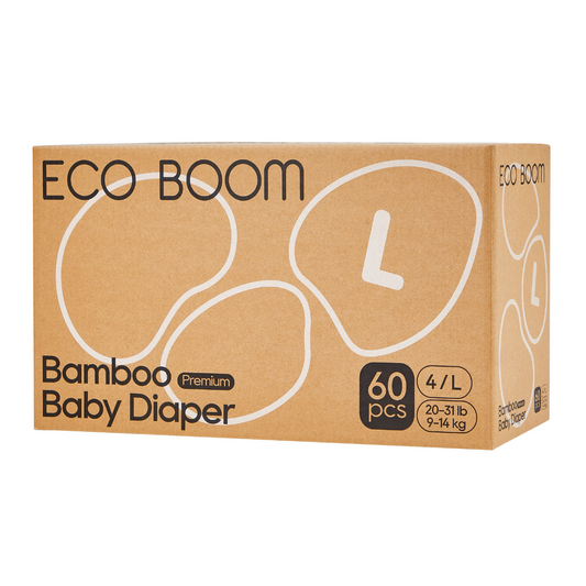Premium Bamboo Baby Nappies Large (9-14Kg) - 60 Pcs