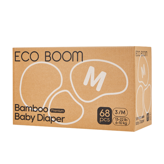 Premium Bamboo Baby Nappies Medium (6-10Kg) - 68 Pcs