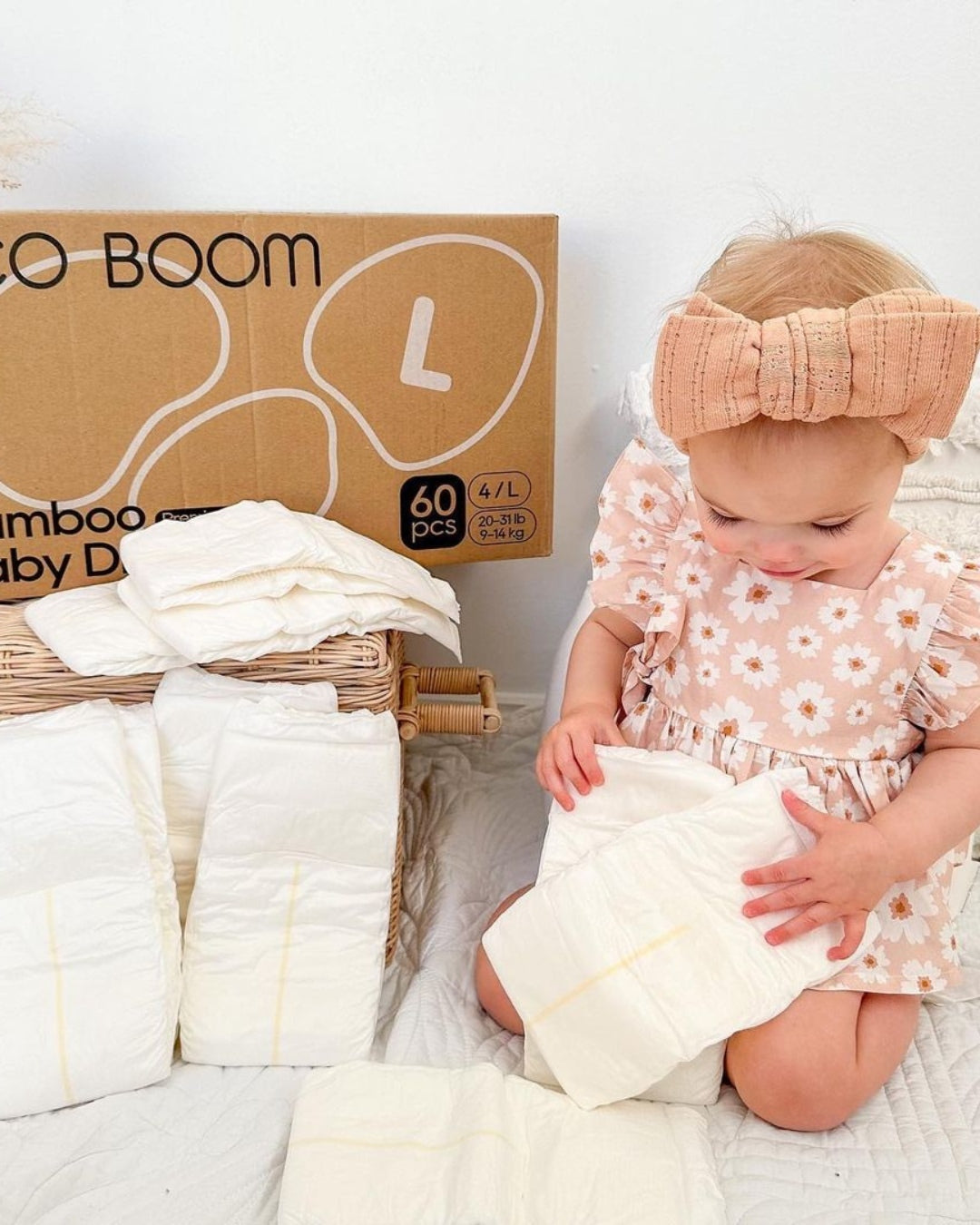 Premium Bamboo Baby Nappies Large (9-14Kg) - 240 Pcs (Save 15%)
