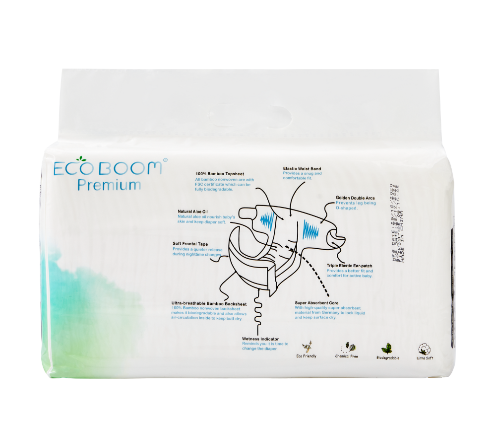 Bamboo Baby Nappies Pack of 36 - Small (3-8Kg)
