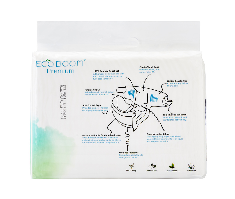 Bamboo Baby Nappies Pack of 30 - Large (9-14Kg)