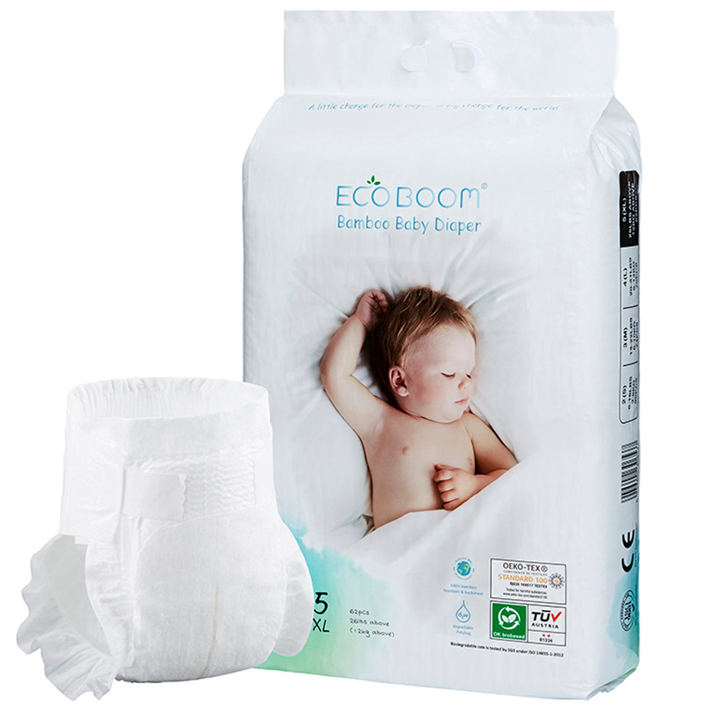 Bamboo Baby Nappies Pack of 62 - Extra Large (+12Kg)