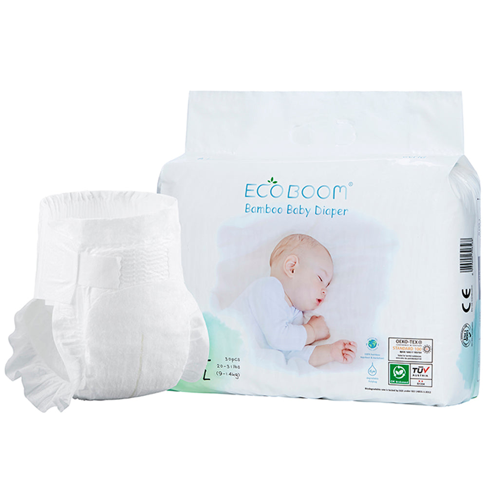 Bamboo Baby Nappies Pack of 30 - Large (9-14Kg)