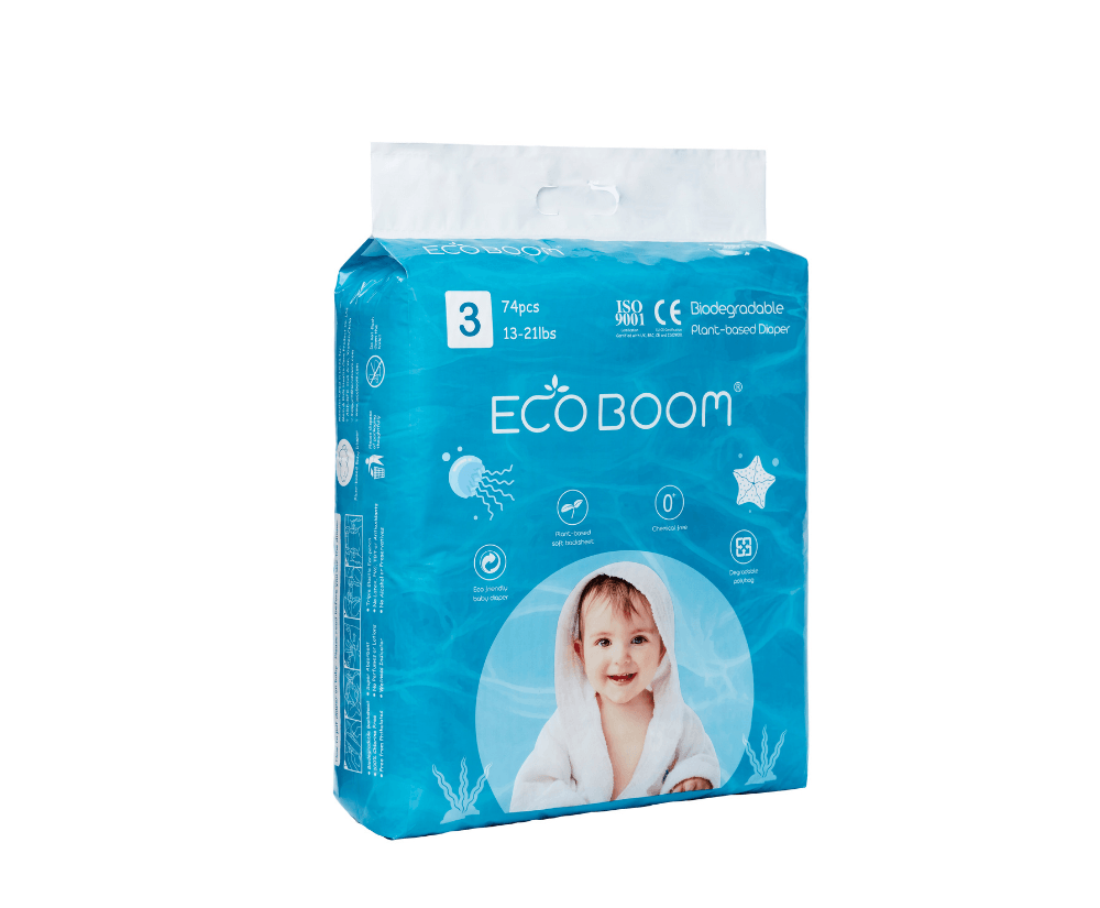Plant Based Baby Nappies Pack of 74 - Medium - Eco Boom