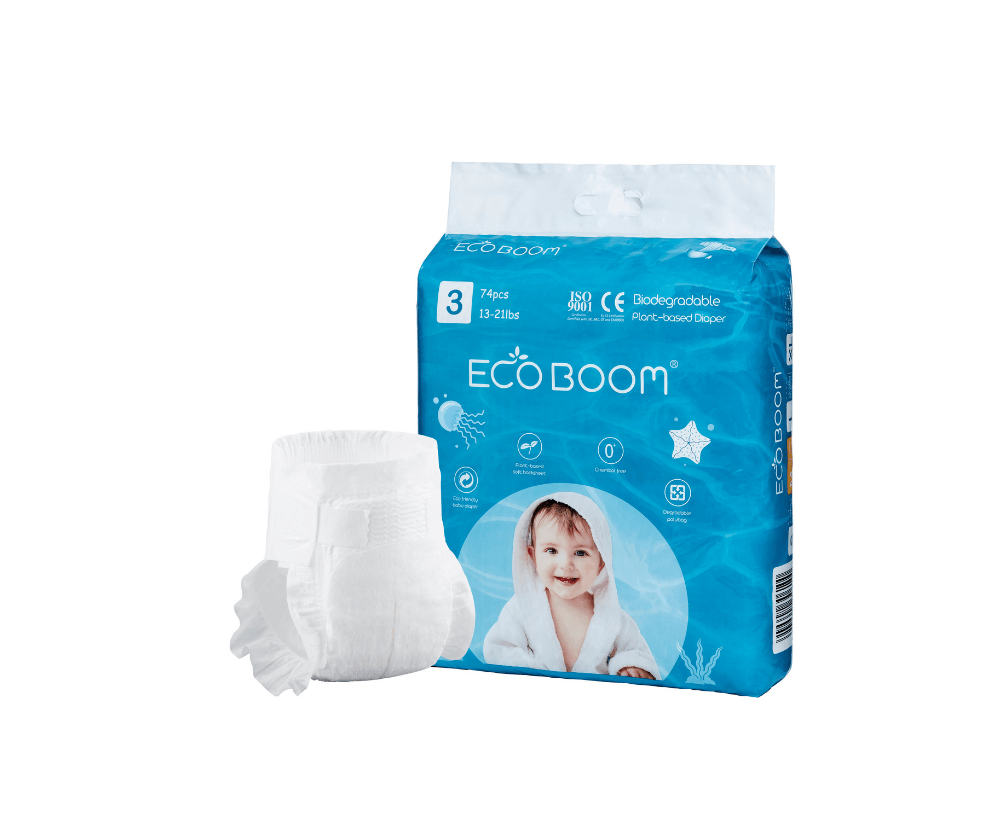 Plant Based Baby Nappies Pack of 74 - Medium - Eco Boom