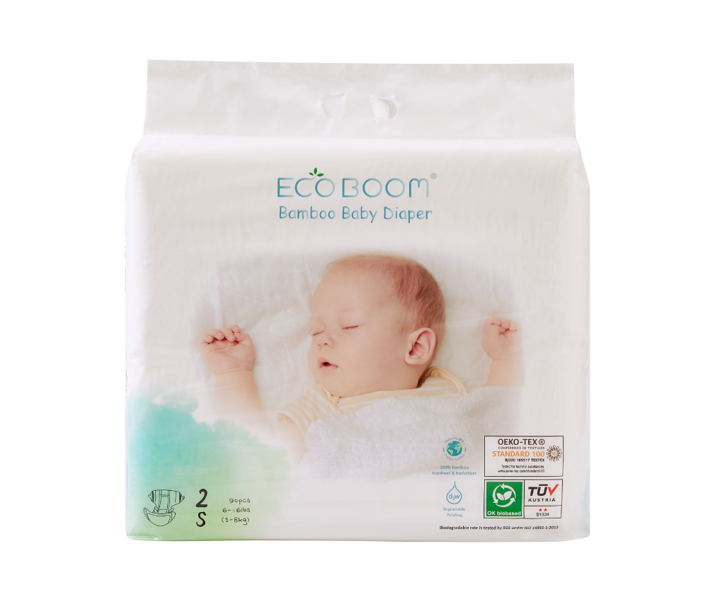 Bamboo Baby Nappies Pack of 90 - Small (3-8Kg)