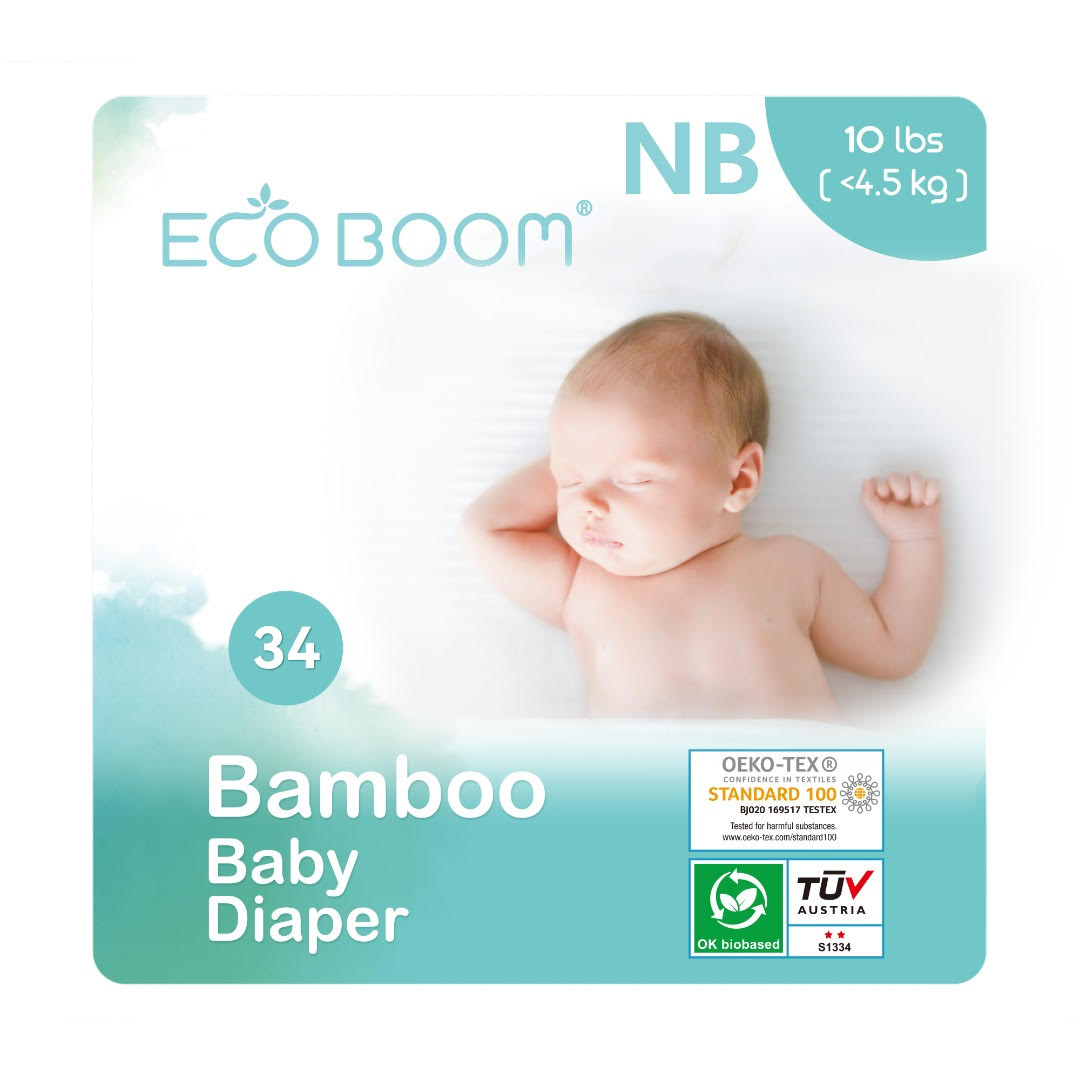 Bamboo Baby Nappies Pack of 34 - Newborn (<4.5Kg)