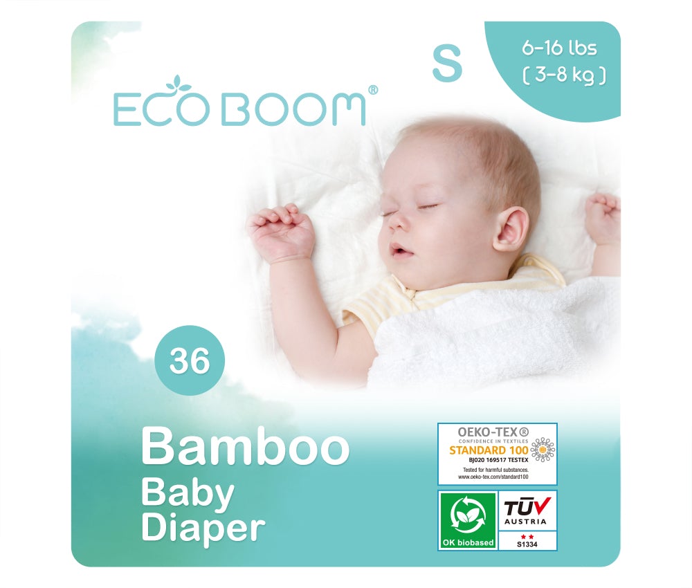 Bamboo Baby Nappies Pack of 36 - Small (3-8Kg)