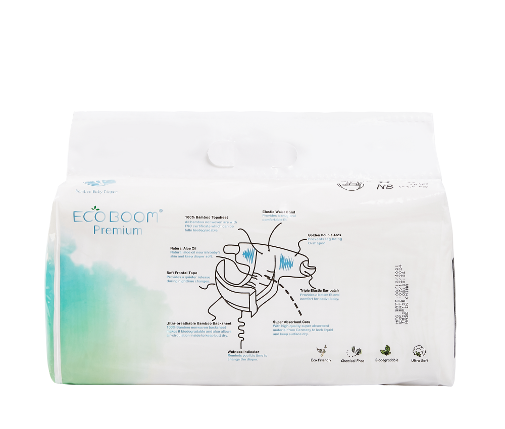 Bamboo Baby Nappies Pack of 34 - Newborn (<4.5Kg)