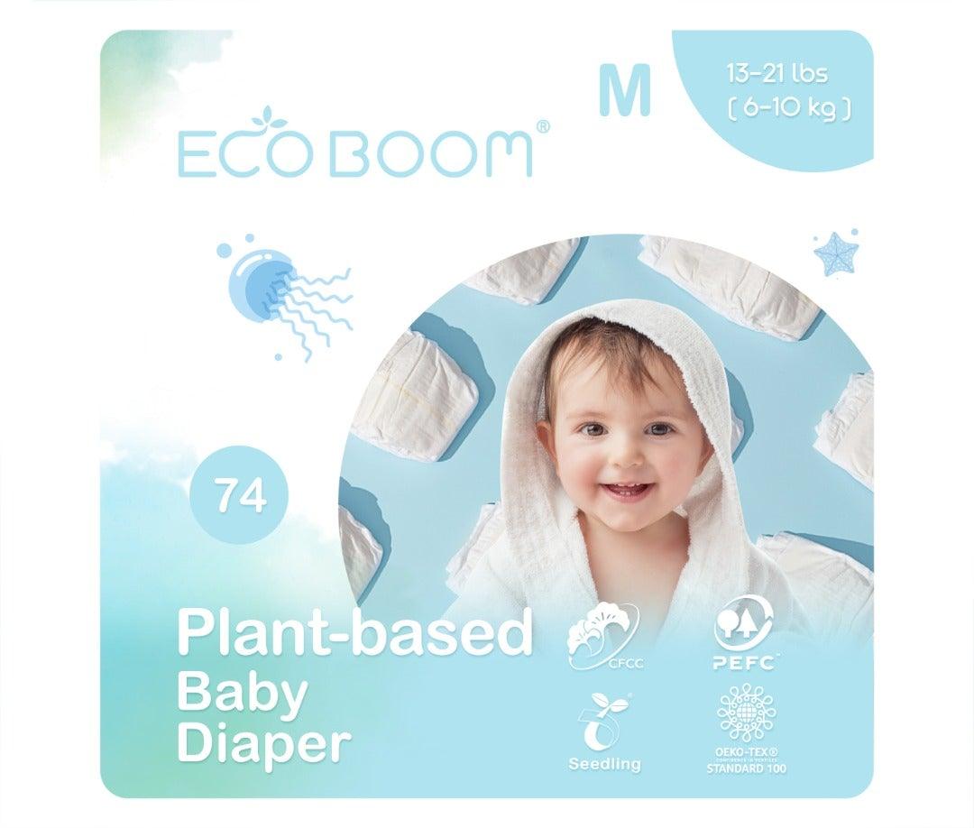 Plant Based Baby Nappies Pack of 74 - Medium - Eco Boom