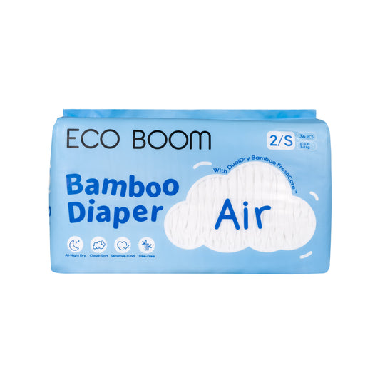 Air Bamboo Baby Nappies Small (3-8Kg) - 36 Pcs
