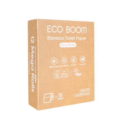 Pure White Bamboo Toilet Paper