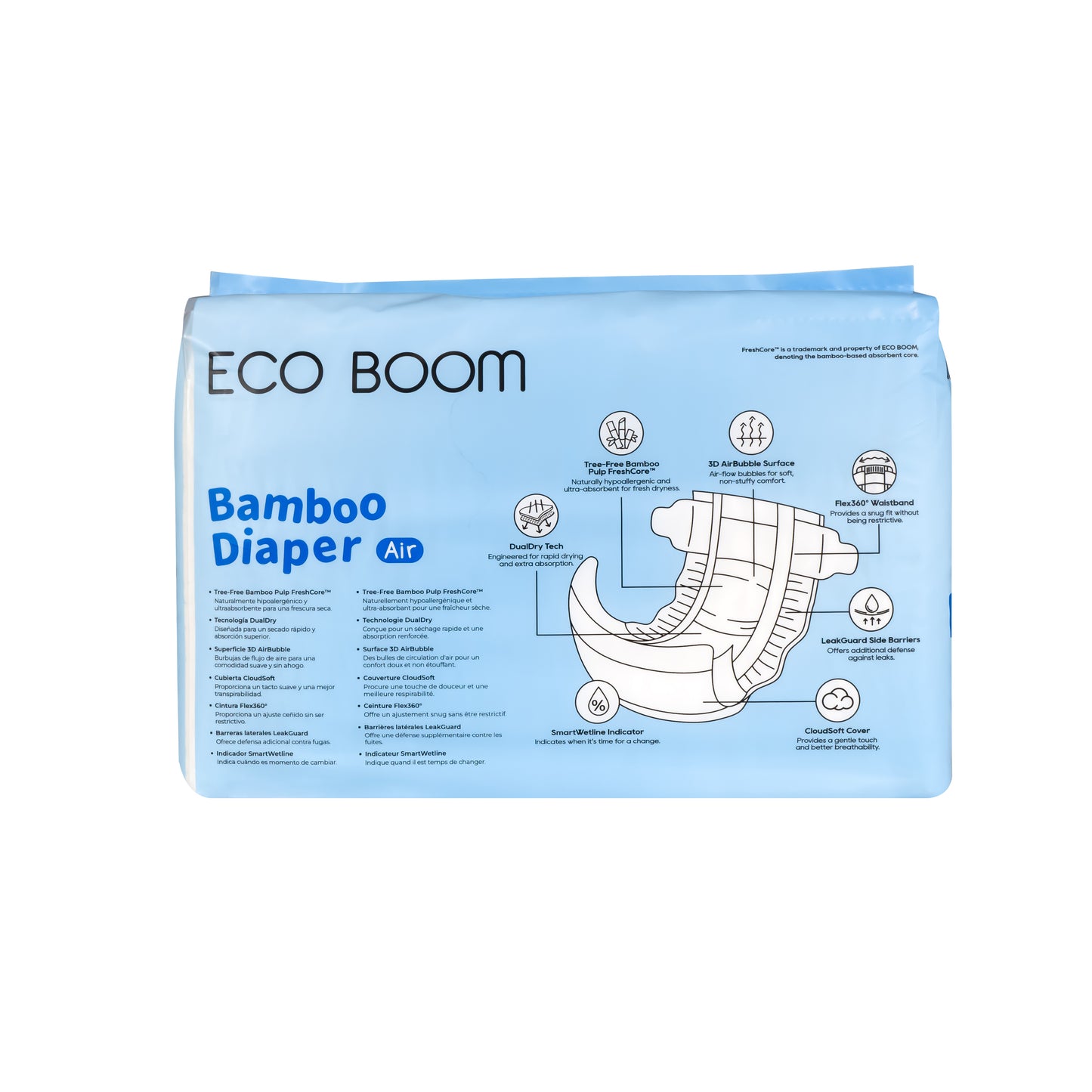 Air Bamboo Baby Nappies Medium (6-10Kg) - 32 Pcs