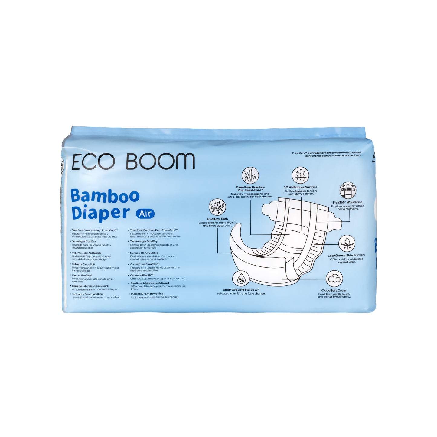 Air Bamboo Baby Nappies Small (3-8Kg) - 36 Pcs