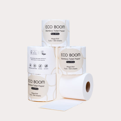 Pure White Bamboo Toilet Paper