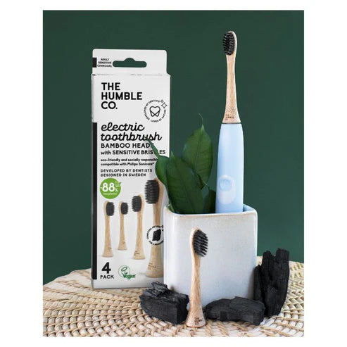 Bamboo Sonicare Electrical Toothbrush Heads Charcoal Infused - Pack of 4