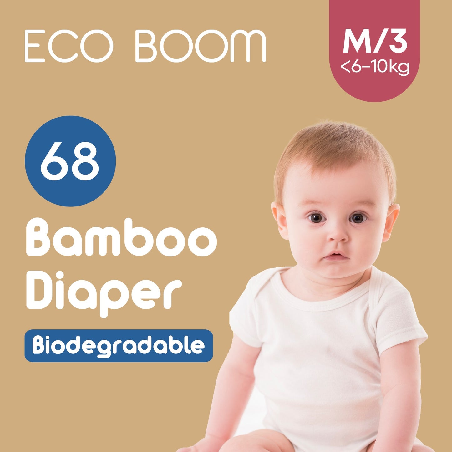 Premium Bamboo Baby Nappies Medium (6-10Kg) - 272 Pcs (Save 15%)