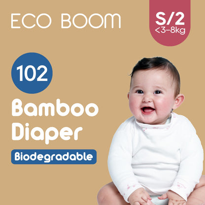 Premium Bamboo Baby Nappies Small (3-8Kg) - 306 Pcs (Save 15%)