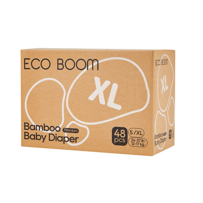 Premium Bamboo Baby Nappies Extra Large (12-17Kg) - 48 Pcs