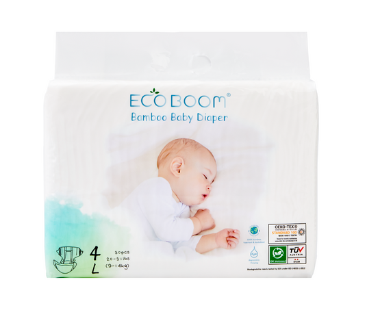 Bamboo Baby Nappies Pack of 30 - Large (9-14Kg)