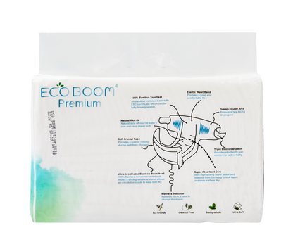 Bamboo Baby Nappies Pack of 32 - Medium (6-10Kg)