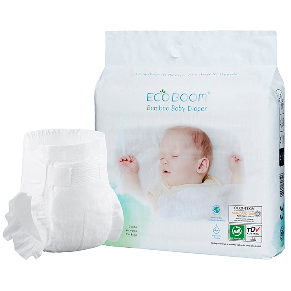 Bamboo Baby Nappies Pack of 90 - Small (3-8Kg)