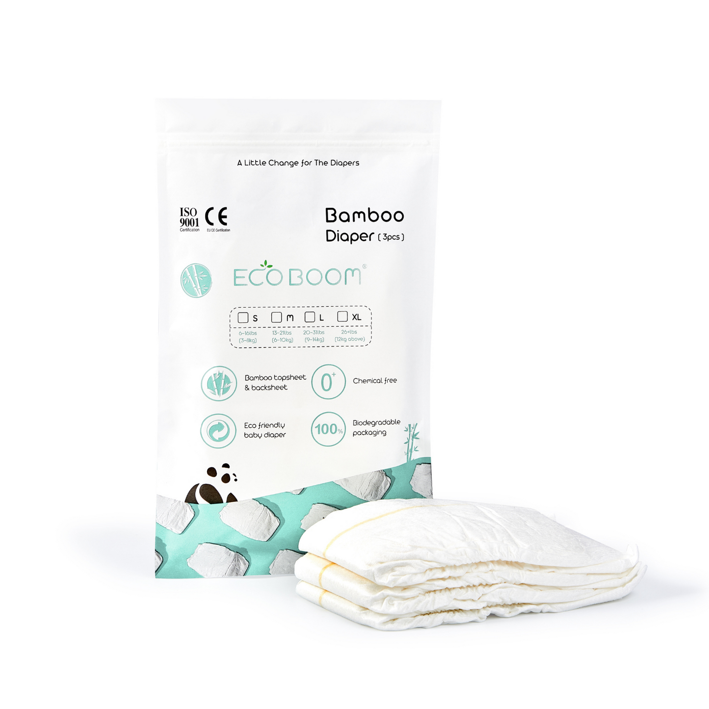 Bamboo Nappy Samples Pack of 3 Diapers Eco Boom
