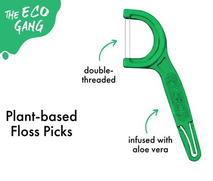 Floss Picks Aloe Vera 50Pcs  The Eco Gang
