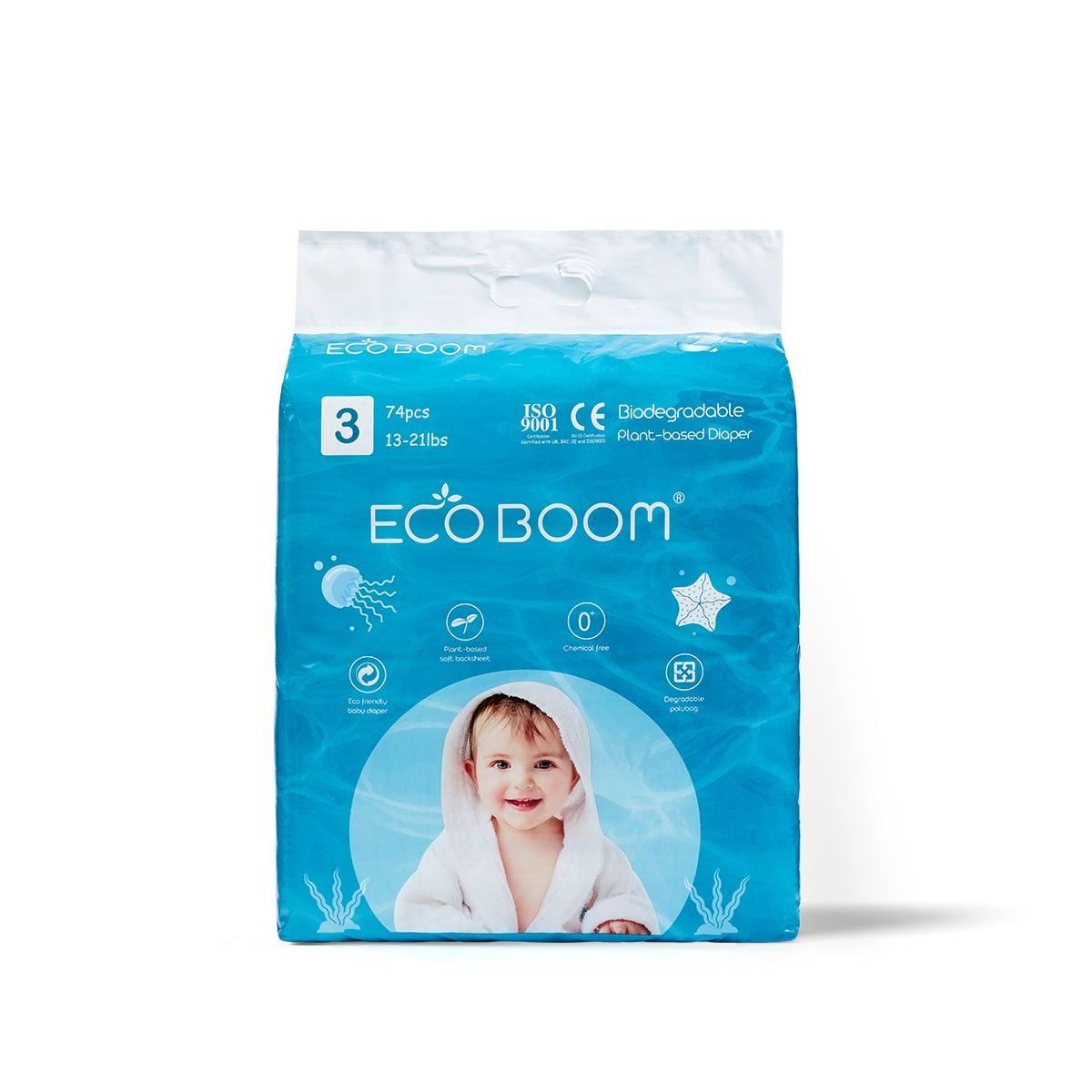 Plant Based Baby Nappies Pack of 74 - Medium - Eco Boom